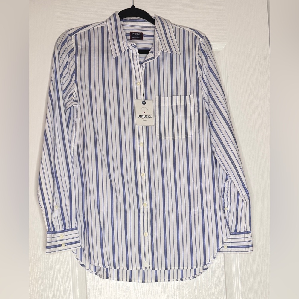 UNTUCKit Women's Striped Button Down Shirt, Cotton